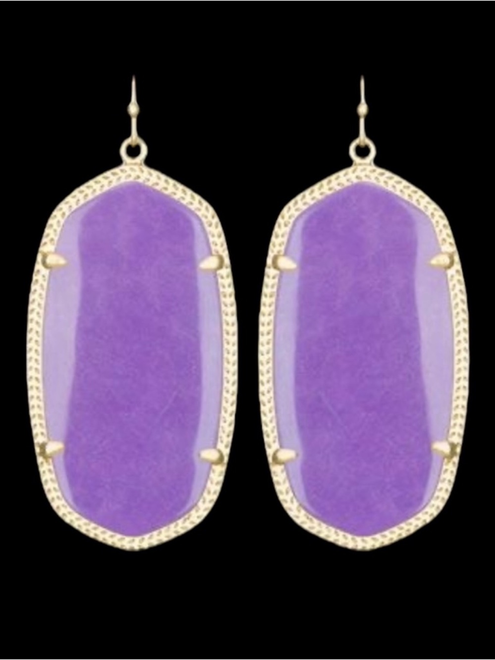 Kendra Scott Gold Danielle Neon Purple Magnesite Earrings